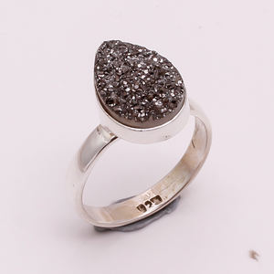 Venta al por mayor de piedras preciosas de plata esterlina 925, joyería fina hecha a mano, titanio Natural Druzy, exportador personalizado para bodas, compromisos - Product Image 5