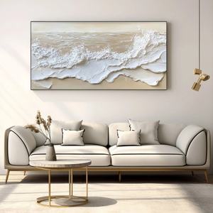 Grande Peinture à l'Huile Abstraite Moderne Personnalisée Horizontale sur Toile Encadrée pour la Maison et la Galerie - Product Image 6