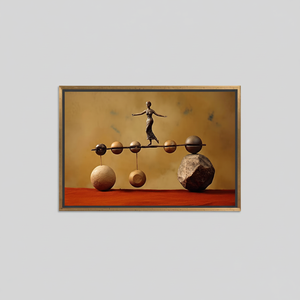 Printed <b>Canvas</b> Artwork: Modern Balance Stone Woman Design <b>for</b> Elegant Home Decor,GOLD <b>FRAMED</b> <b>CANVAS</b> - Product Image 2