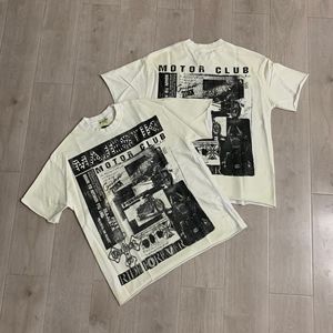 Camiseta de Manga Corta para Hombre, Estilo Urbano, Estampado Retro Graffiti, Lavado Ácido, 100% Algodón, Talla Grande, Marca Majstik - Product Image 1