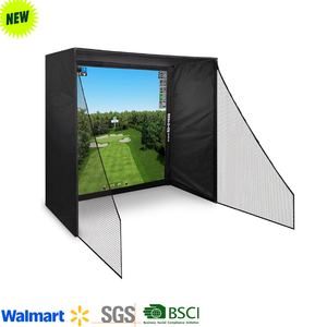 Factory Pro 10X8 ft <span class=keywords><strong>Golf</strong></span> Simulator Enclosure Net-Ensemble complet avec cadre et kit d'écran à impact HD - Product Image 1
