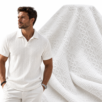 Tissu tricoté jacquard texturé 3D, tissu extensible doux pour t-shirts, polos, hauts, vêtements décontractés, vente en gros directe d'usine, OEM, ODM