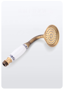 Ensemble de douche mural européen en laiton antique à double poignée avec barre coulissante, mitigeur à débit contrôlé, robinet en céramique brossé, jets mural, doux, pluie, massage <span class=keywords><strong>WC</strong></span> - Product Image 3
