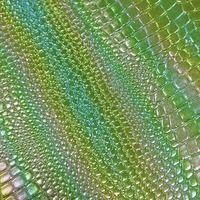 Designer 0.7mm arc-en-ciel coloré métallique 3D Texture Faux synthétique Crocodile PVC cuir tissu pour housse de téléphone sac