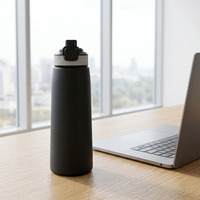 Gobelet isotherme en acier inoxydable anti-fuite avec paille, compatible lave-vaisselle, design antidérapant pour la maison, le camping et les voyages