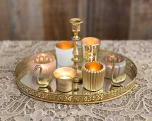 <b>Mirror</b> Wedding Vanity Oval <b>Gold</b> Tray for Kitchen Use - Product Image 3