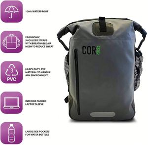 Sac à dos étanche en PVC 30L avec sangle, sac étanche pour la randonnée, le camping, les sports de plein air, l'escalade, les excursions décontractées - Product Image 4