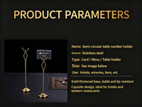 Support de numéro de table et de menu en acier inoxydable de style européen pour restaurant, mariage, panneau de placement des invités, carte de table