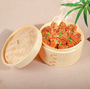 Cuiseur à vapeur en bambou à <span class=keywords><strong>prix</strong></span> compétitif Cuiseur à vapeur personnalisé de boulettes de bambou pour la cuisine Fruits de mer Cuiseur à vapeur à 2 niveaux pour dim sum - Product Image 3