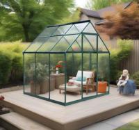 Serre multi-travées en polycarbonate extérieur durable Taille de bricolage avec cadre en métal Assemblage facile pour la culture de fleurs pour les jardins