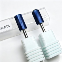 Embout de ponceuse à ongles en carbure, conique lisse et fin, 2,35 mm, bleu, pour polissage et meulage du gel acrylique, manucure, sécurité optimale