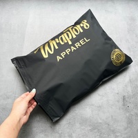 Bolsas de Embalaje de Camisetas Deportivas de Lujo en Negro Mate, Bolsas con Cierre Reutilizables y Reciclables de EVA, Logotipo Dorado Personalizado, 50 Piezas