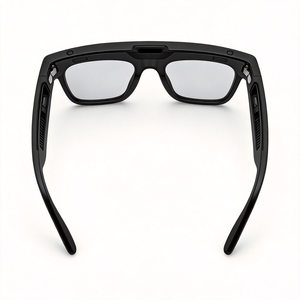 Lunettes intelligentes, monture en plastique noir et titane, étui à lunettes marron, étanches IP65, équipées d'une caméra 800+ - Product Image 6