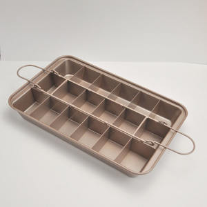 Divisores de alta resistencia antiadherentes 18 Bandeja para hornear Brownie precortada Bandeja rectangular Molde para pasteles Muffin y Cupcake Pan para hornear en horno - Product Image 2