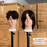 Tête de mannequin homme pour la pratique du coupe-coupe et du dégradé, tête d'entraînement pour la coiffure et la barbierie, pour la coupe de barbe et le coiffage en salon