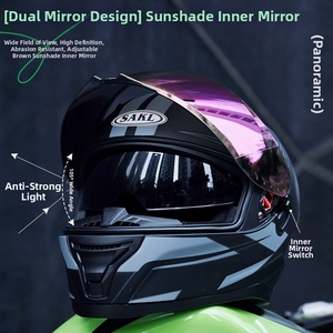 Nuevo Casco Integral para Motocicleta, Construcción Ligera de ABS, Certificado DOT <span class=keywords><strong>ECE</strong></span>, con Visera Solar Incluida, para Todas las Estaciones - Product Image 3