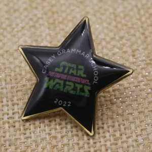 Custom metal Gold Star insignia Souvenir medallion Drop glue pin Lapel Pin