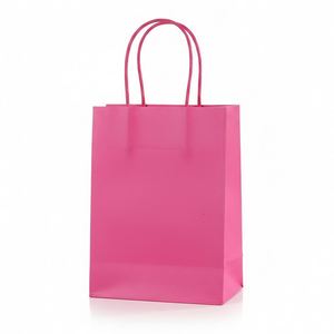LH Factory Eco-Friendly Custom Rose Red Brown Kraft Paper Bags Embossing <b>Laminated</b> Ribbon Handles Waterproof Festival Promotion - Product Image 1