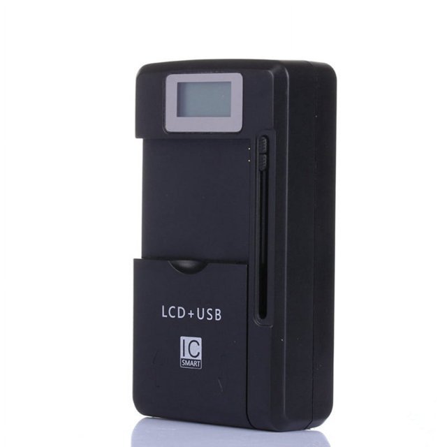 LCD USB Charger Universal Battery Charger W/ USB AC Charging Port for Cell Phone Camera Battery