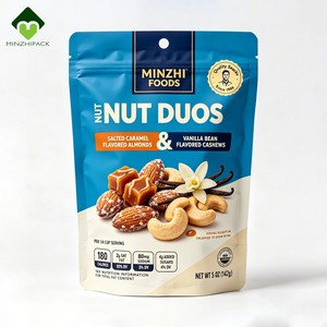 Sachet d'emballage alimentaire personnalisé mat imprimé, refermable avec fermeture éclair, pour 142g (5oz) de mélange de noix assaisonnées ou de snacks - Product Image 4