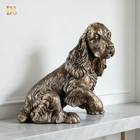 Petite statue de chien Cocker Spaniel en bronze coulé pour la décoration de la maison et du salon