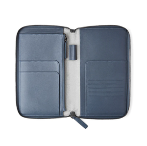 Tarjetero de cuero genuino a la moda para <span class=keywords><strong>mujer</strong></span>, billetera larga con cremallera, billetera para documentos de viaje, billetera para pasaporte - Product Image 6