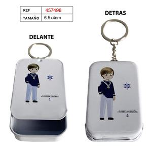 Llavero Metálico de Primera Comunión con Diseño de Marinero, 6.5x4cm, Color Azul Marino, Regalo para Niño - Product Image 1