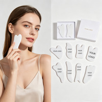 Ensemble de planches de massage Gua Sha en jade blanc naturel pour le visage, le dos et le cou, pour raffermir le visage et favoriser la relaxation lymphatique