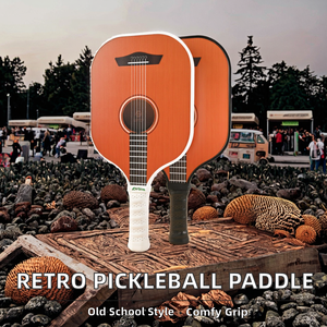 Raquette de pickleball au design <span class=keywords><strong>rétro</strong></span> de guitare, noyau en nid d'abeille, poignée confortable pour l'entraînement et le divertissement en extérieur - Product Image 3
