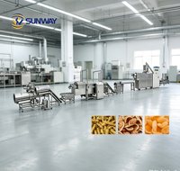 Máquina Industrial para Hacer Bocadillos Fritos, Línea de Producción de Bocadillos Fritos, Fábrica de Alimentos para el Procesamiento de Bocadillos Extruidos Profesional