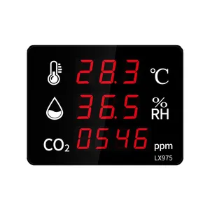 Détecteur de qualité de l'air numérique LED haute précision, moniteur de température et d'humidité, testeur de CO2 pour usage domestique/bureau/industriel - Product Image 1