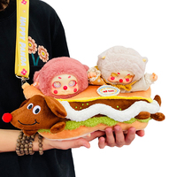 Sac à dos en peluche personnalisé en coton style dessin animé, pendentif hamburger, jouet doux et mignon pour jouer