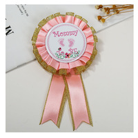 Insignia de Pin de botón para decoración de fiesta, cinta de premios de cumpleaños para niña y niño