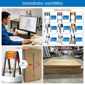 DIYU Factory Wholesale CE EN131 Certified Modern Adjustable Portable Folding Ladder Single-sided Straight Telescopic Apartment - Product Image 6