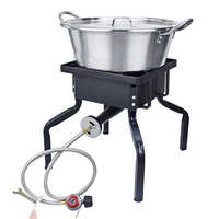 Grand cazo en acier inoxydable, design profond, pour la cuisine en plein air, avec poignées, cazo pour carnitas, wok robuste