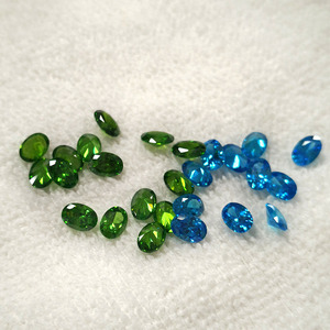 Zircone cubique, pierres synthétiques en vrac, aigue-marine/vert, forme ovale, taille facetée, pierres CZ pour la fabrication de bijoux - Product Image 2