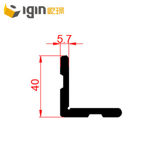 Profilé d'angle en aluminium Yijing, épaisseur 5,7 mm, largeur 40 mm, pour mur-rideau et assemblage de cadres, usage industriel - Product Image 2