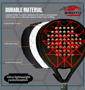 Qingyu <span class=keywords><strong>Sport</strong></span> - Juego de Raquetas de Pádel de Fibra de Vidrio de Alta Calidad para Deportes al Aire Libre, Raqueta de Tenis de Pádel Ligera con Núcleo Suave de EVA para Adolescentes - Product Image 5