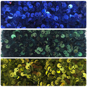 2024 Bling-bling Navy Blue Gold Colorful Wedding Party Dress Special Material Stretch <strong>Velvet</strong> Sequin Fabric for Clothing - Product Image 3