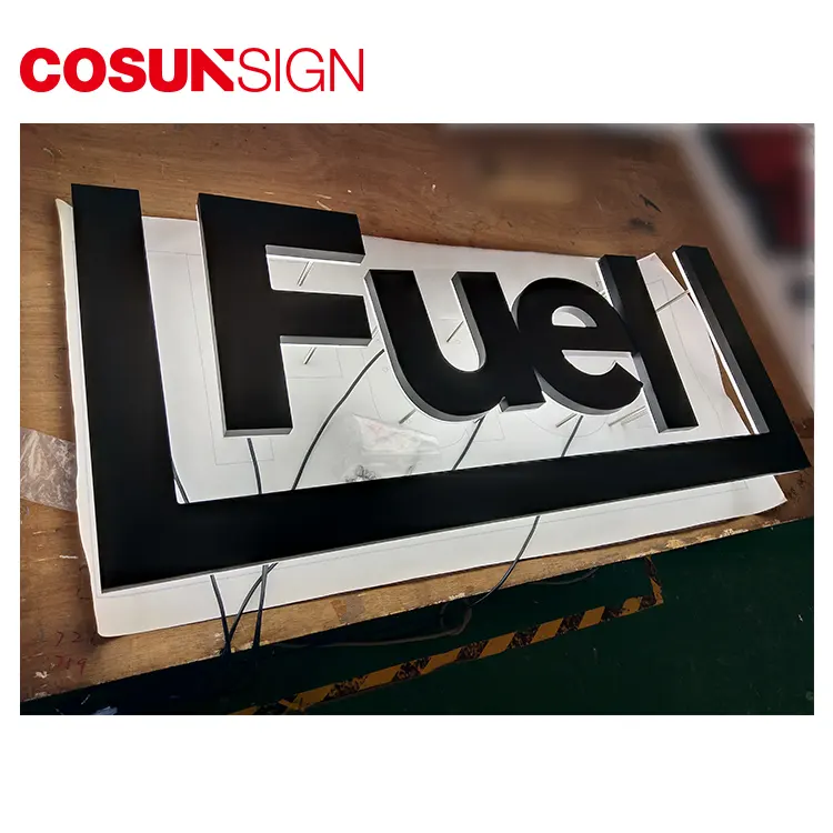 COSUN benutzer definierte Innen 3d Acryl Brief/Plexiglas Brief benutzer definierte Aluminium Buchstaben Zeichen Kanal Logo Licht