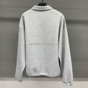 Streetwear décontracté uni de haute qualité 400Gsm sweats à capuche Logo personnalisé hommes sweat polaire quart 1/4 demi fermeture éclair sweat à capuche surdimensionné - Product Image 2