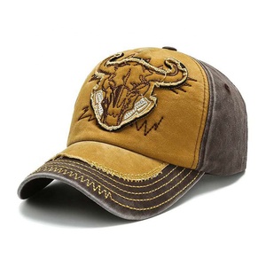 <span class=keywords><strong>Gorra</strong></span> de Béisbol Vintage Desgastada <span class=keywords><strong>con</strong></span> Parche de Cabeza de <span class=keywords><strong>Toro</strong></span> - Product Image 4