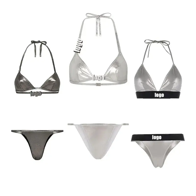 HL Manufacture Đồ Bơi Bikini Siêu Nhỏ Siêu Nhỏ Đồ Đi Biển Đồ Bơi Hai Mảnh Xếp Nếp Có Dây Thiết Kế Tùy Chỉnh Bán Sỉ Cho Nữ