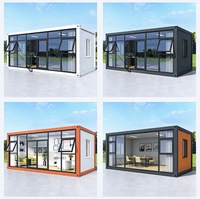 Maison conteneur murale en verre transparent, showroom mobile, salle de réunion modulaire esthétique, bureau de chantier portable
