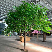Arbre ficus artificiel unique de grande taille pour la décoration d'hôtel, intérieur et extérieur, simulation luxuriante d'arbre banian, plantes de jardin