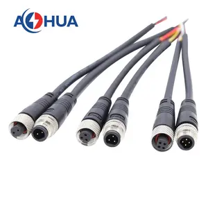 AOHUA-conector de junta de cable M8, 4 pines, macho, hembra, de plástico, impermeable