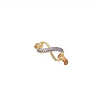 Bague Croix Ajourée en Cuivre Plaqué Or 18 carats avec Zircons Micro-Pavés, Design Boucle Infinie, Qualité Supérieure, Polyvalente et Tendance pour Femme