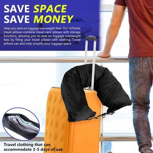 Almohada de viaje en forma de U, 28x26x14cm, soporte suave de felpa para el cuello, para dormir en avión y coche - Product Image 2