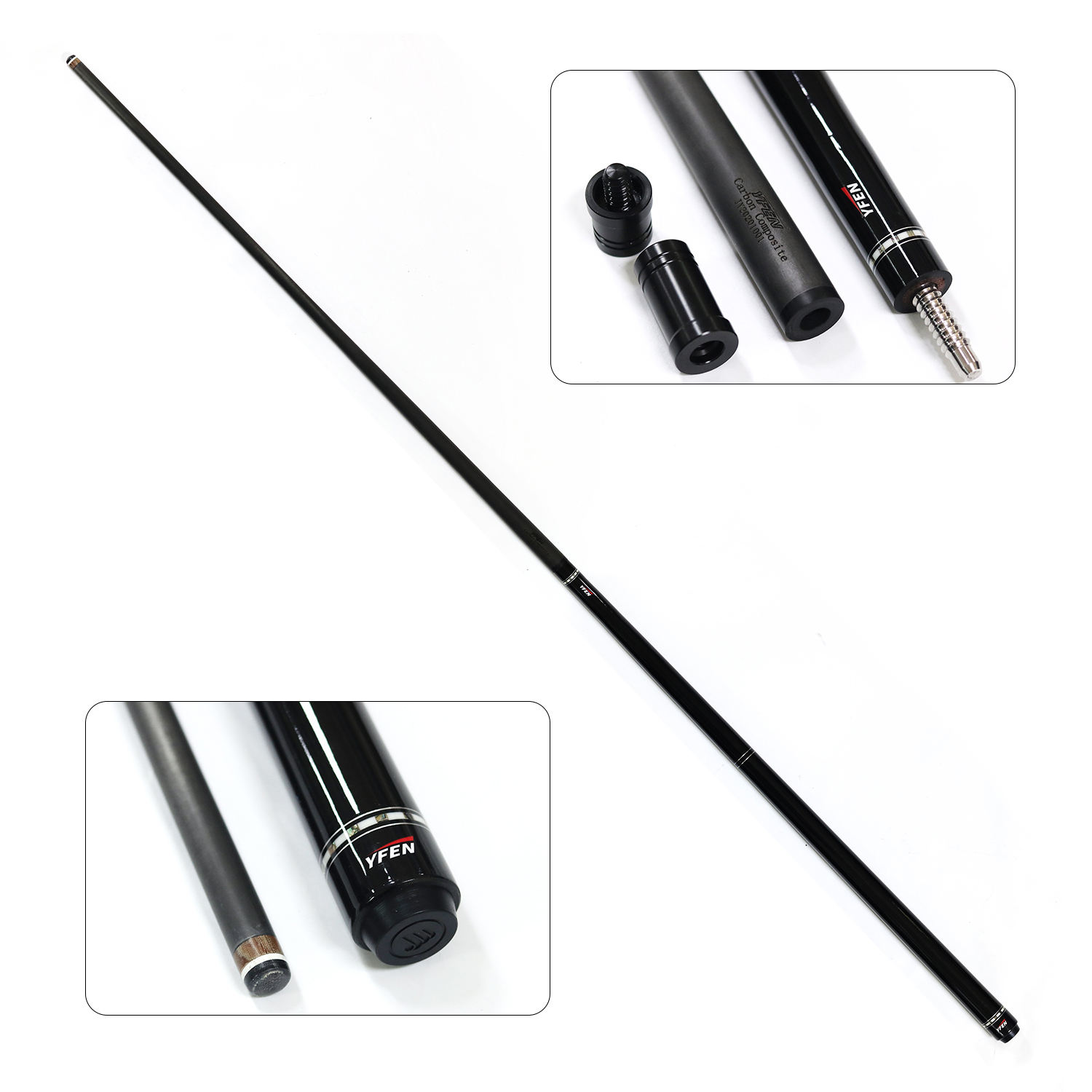 High End Yfen Carbon Fiber Shaft Maple Wood Butt Billiard Jump