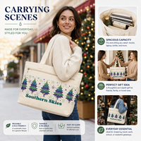 Sac fourre-tout en toile de coton premium, grand format, avec poche avant zippée personnalisée, poignées renforcées, poche intérieure à soufflet large, vente en gros